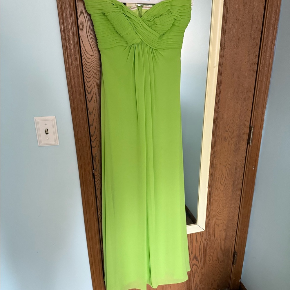 Tadashi Shoji Strapless Lime Green Dress
